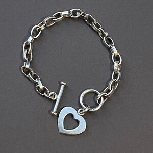 Silpada Silver Heart Link Bracelet